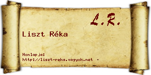 Liszt Réka névjegykártya
